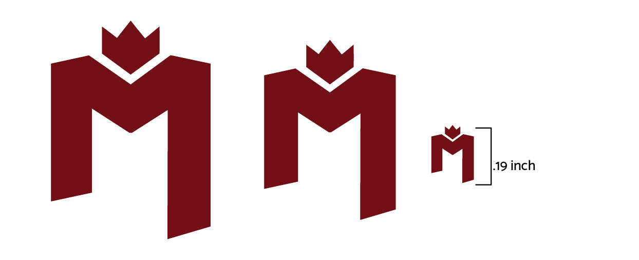 minimum size of logo displayed