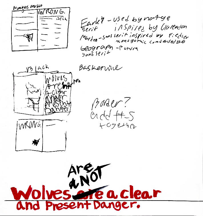 typeface and title spread ideation