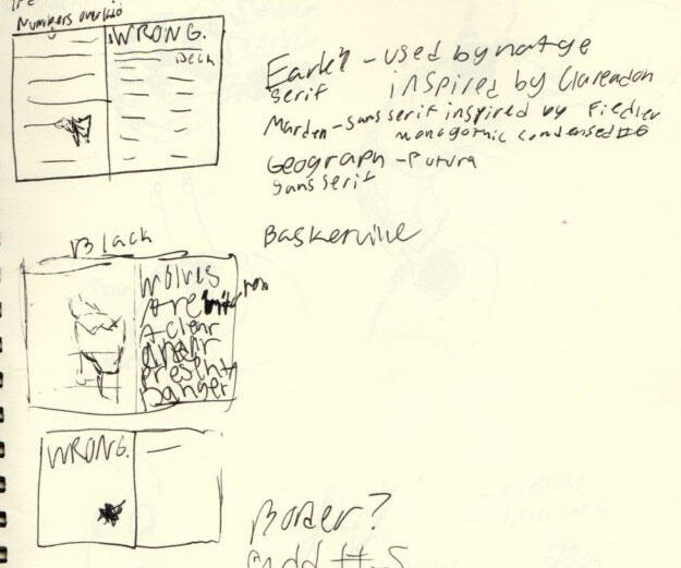 typeface and title spread ideation