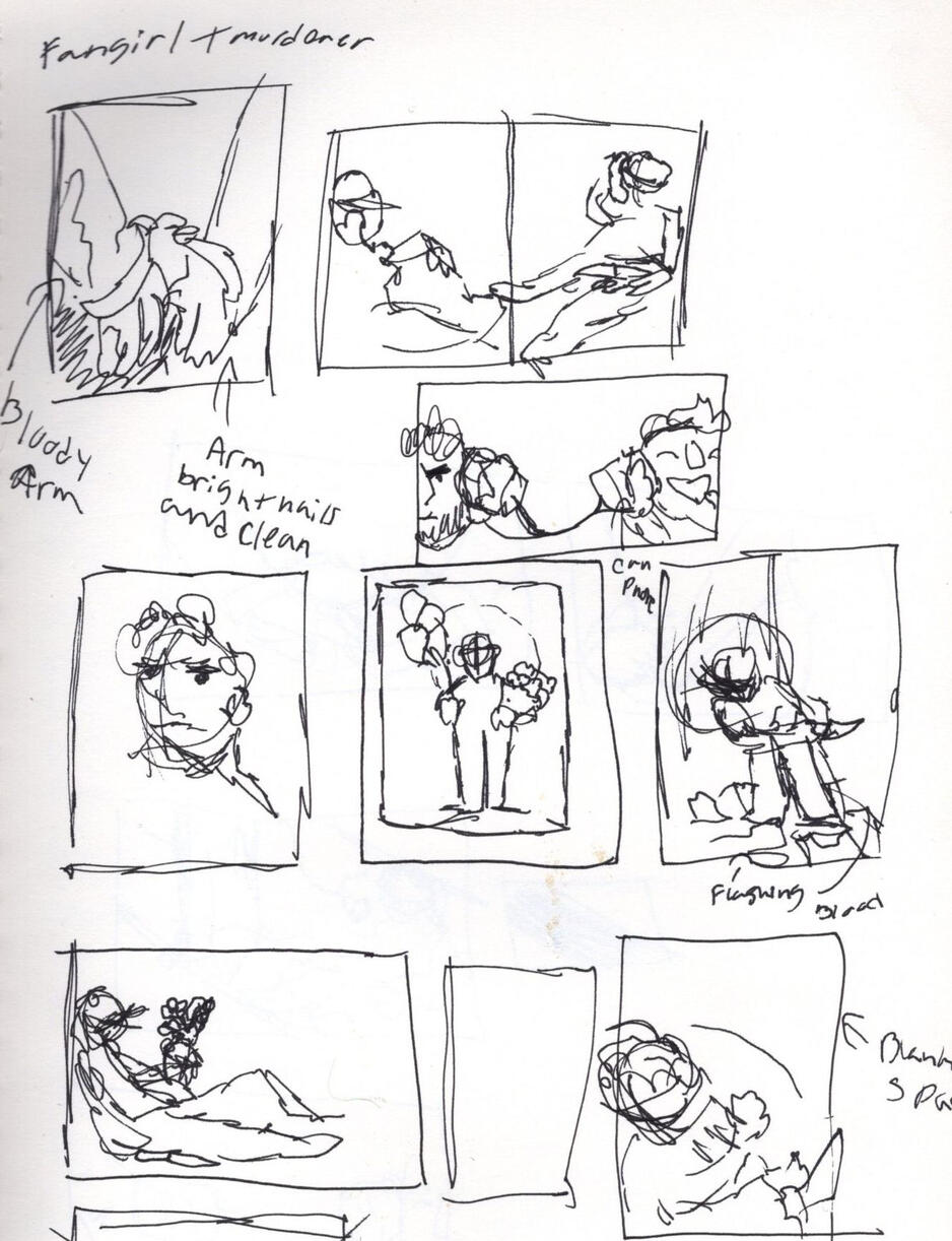 motion + two-page spread sketches