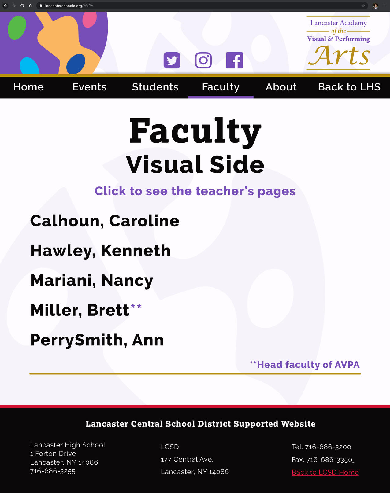 faculty page