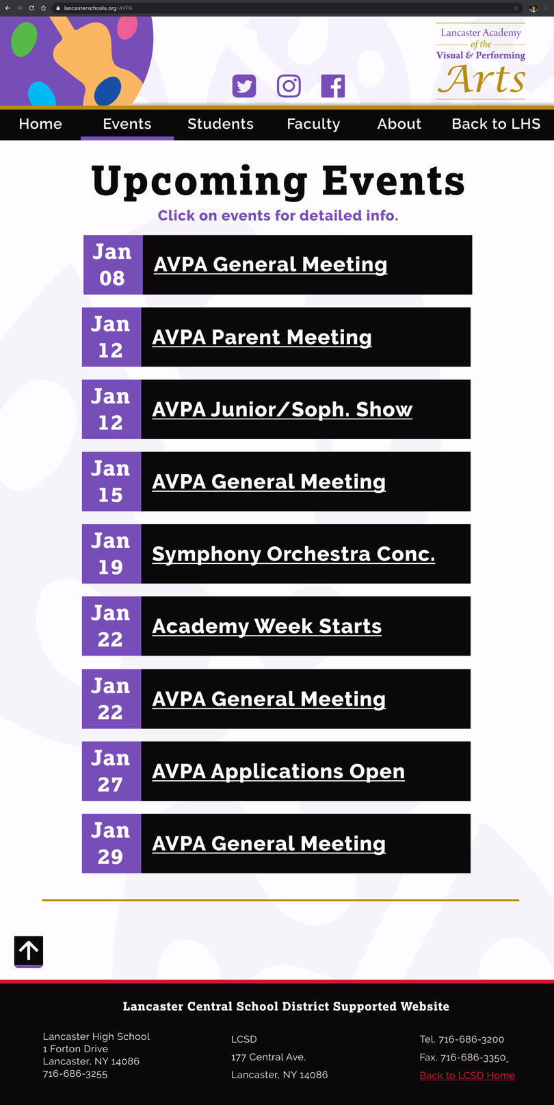 upcoming events