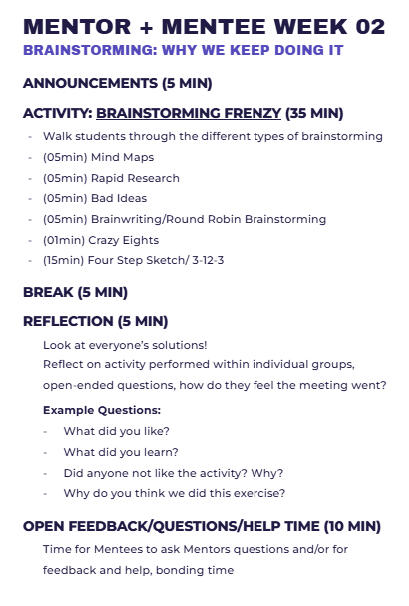 week 2 lesson/meeting