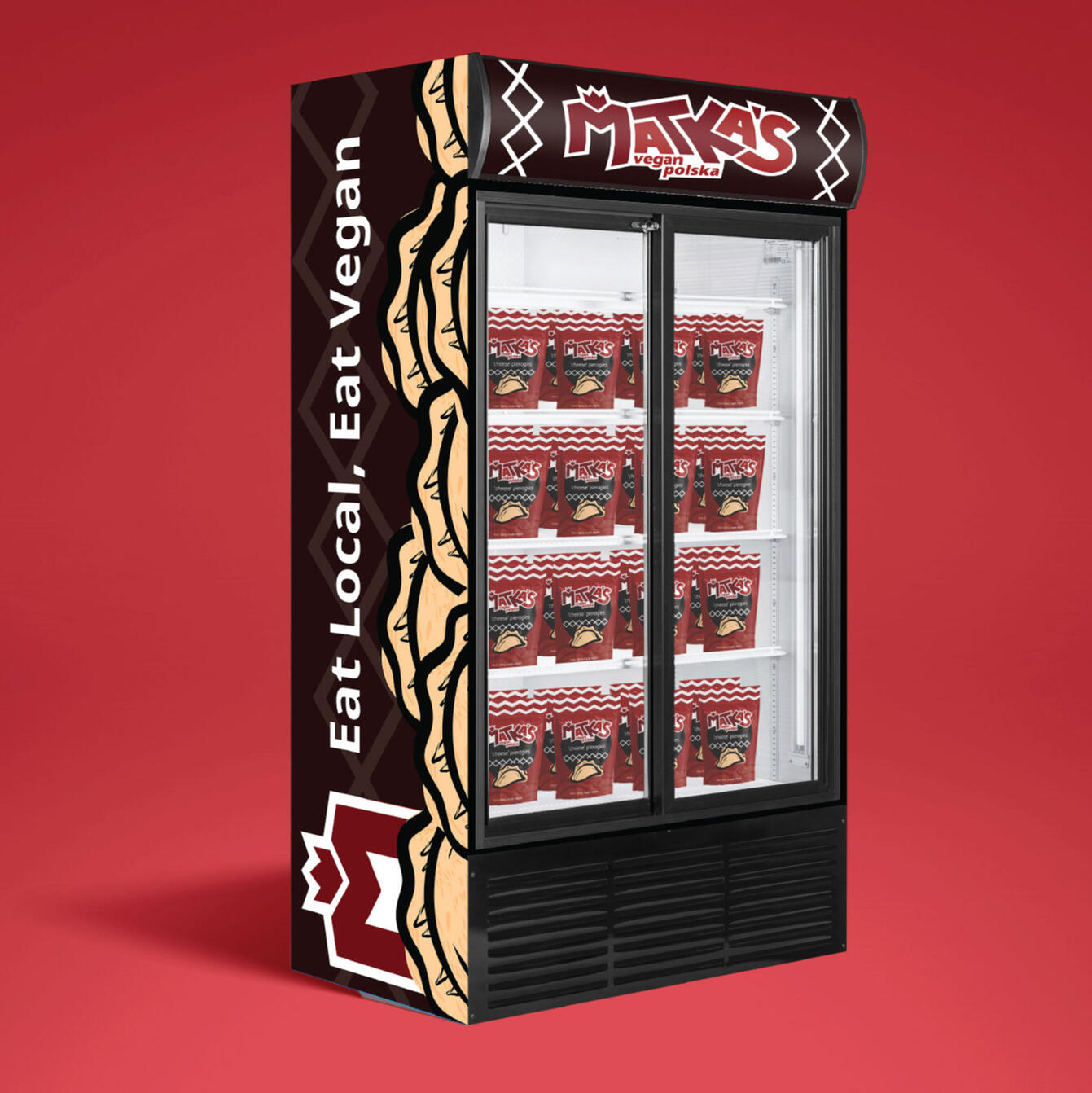 branded standing in-store freezer